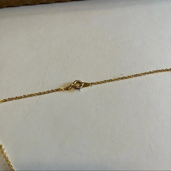 Name Necklace Catherine Dolphin Heart Ceramic Gold Tone Chain - Picture 4 of 5